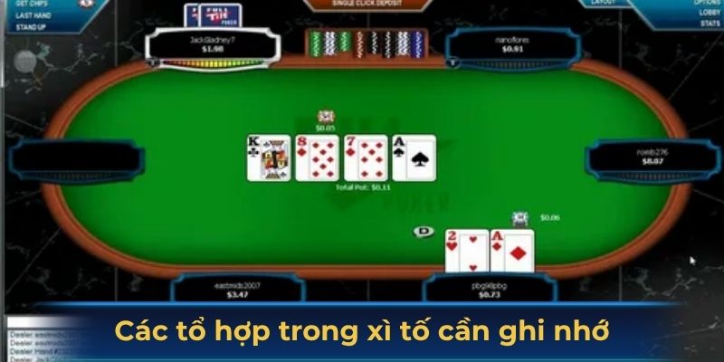 Các tổ hợp trong xì tố cần ghi nhớ